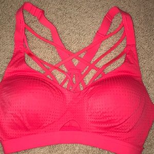 Red criss-cross sports bra